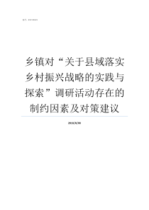 乡镇对关于县域落实乡村振兴战略的实践与探索调研活动存在的制约因素及对策建议乡镇落实三服务