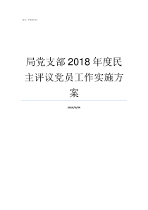 局党支部2018年度民主评议党员工作实施方案