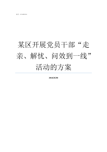 某区开展党员干部走亲解忧问效到一线活动的方案党员干部开展清理