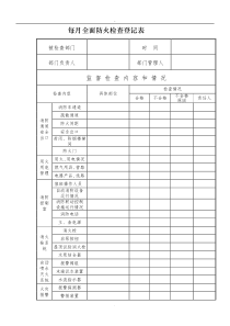 每月全面防火检查记录表、每日防火巡查记录表