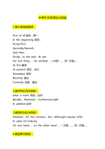 中考英语作文常用加分短语