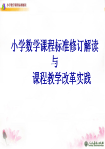 (2011版)小学数学课程标准解读