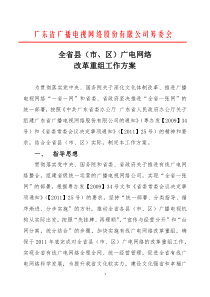 全省县级广电网络改革重组的工作方案(最终稿)