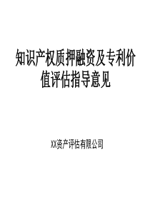 知识产权质押融资及专利价值评估指导