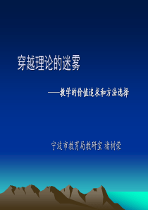 穿越理论的迷雾——教学的价值追求和方法选择