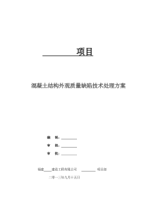 58混凝土结构外观缺陷处理方案