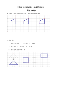 三年级下册轴对称、平移练习(图题30题)