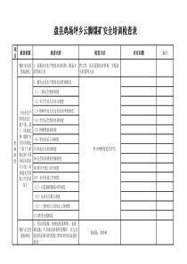 安全培训专项检查表