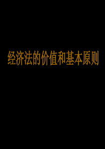 经济法价值和基本原则