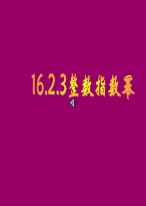 数学八年级下人教新课标 16.2.3整数指数幂1 课件