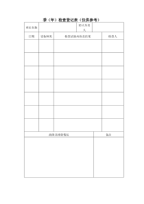 消防月(季)检查记录及值班室值班表