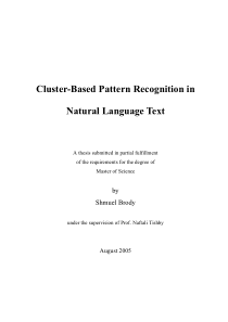 Cluster-Based Pattern Recognition in Natural Langu