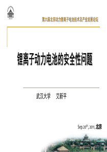 锂离子动力电池的安全性问题