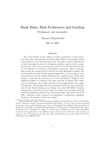 Bank Risks, Risk Preferences and Lending