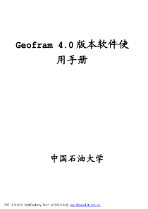 Geoframe 4_0版本软件中文使用手册