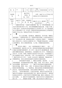 教师年度考核工作登记表(范文)