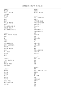 新概念青少版4A单词汇总