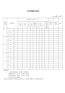 卫生间清洁记录表