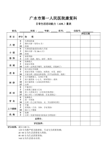 日常生活活动能力(ADL)量表