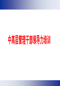 《中高层管理干部领导力培训》