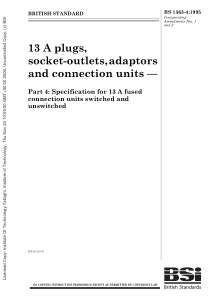 BS13634199513A插头插座和适配器第4部分13A熔融连接组合开关设备和非开关设备规范13A