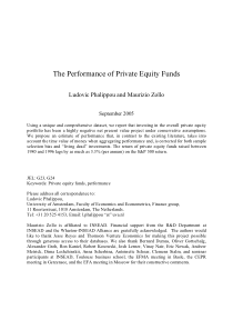 The Performance of Private Equity Funds