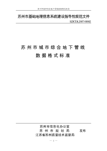 苏州市城市地下管线综合标准