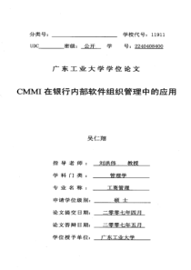 CMMI在银行内部软件组织管理中的应用