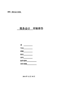 税务会计实验报告