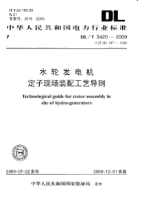 DLT54202009水轮发电机定子现场装配工艺