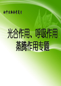 光合作用、呼吸作用、蒸腾作用专题复习ppt-人教版