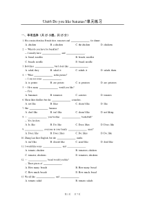 人教版七年级英语上册Unit6单元练习含答案