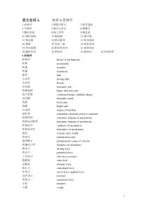 机械英文名词A(按章节)