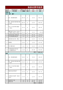 装修结算明细表