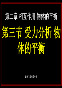 第二章 第三节 受力分析 物体的平衡