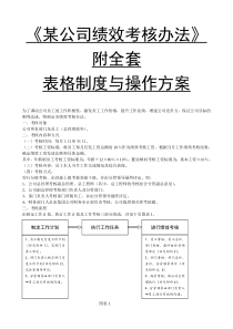 公司绩效考核办法附全套表格制度与操作方案