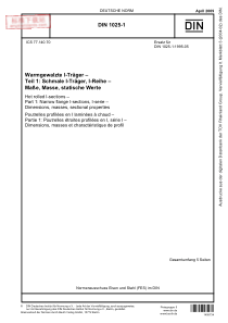 DIN-1025-1-2009--热轧工字钢-第1部分I系列窄法兰工字钢-尺寸、重量、截面性能