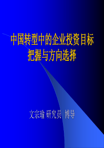 2企业投资目标把握与方向选择