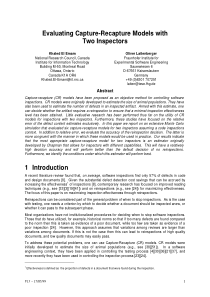 Evaluating Capture-Recapture Models with Two Inspe