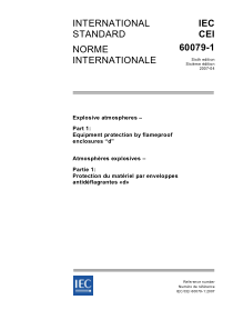 IEC6007912007爆炸性气体环境用电气设备第1部分隔爆外壳d型