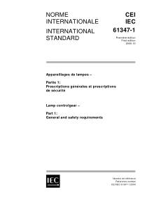 IEC6134712000灯控制装置第1部分总则和安全要求