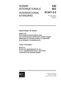IEC61347222000灯控制装置第22部分荧光灯用直流或交流电子低电压转换器的特殊要求