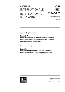 IEC61347272000灯控制装置第27部分应急照明用直流电子镇流器的特殊要求