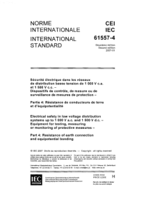 IEC6155742007交流1000V和直流1500V以下低压配电系统电气安全防护检测的试验测量或