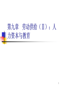 30第九章人力资本理论