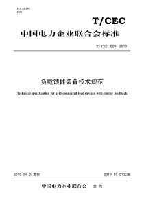 TCEC2232019负载馈能装置技术规范