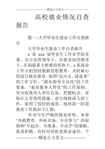 高校就业情况自查报告