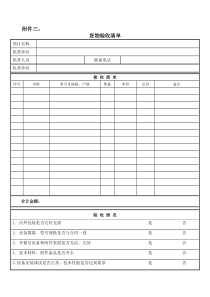 货物验收清单