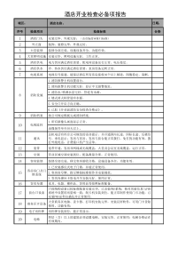 (最详细)酒店开业检查表