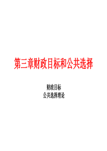 3章财政目标与公共选择